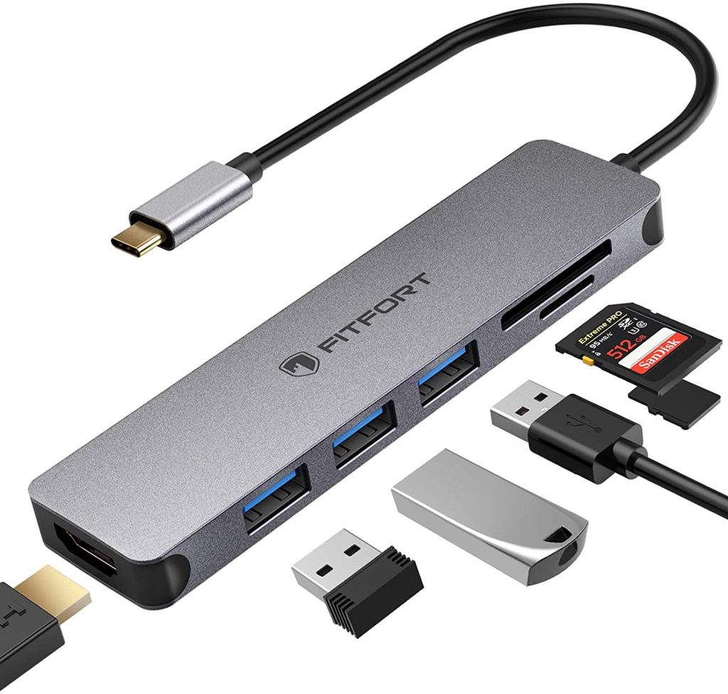 FITFORT 7-en-1 USB tipo C Adaptador USB